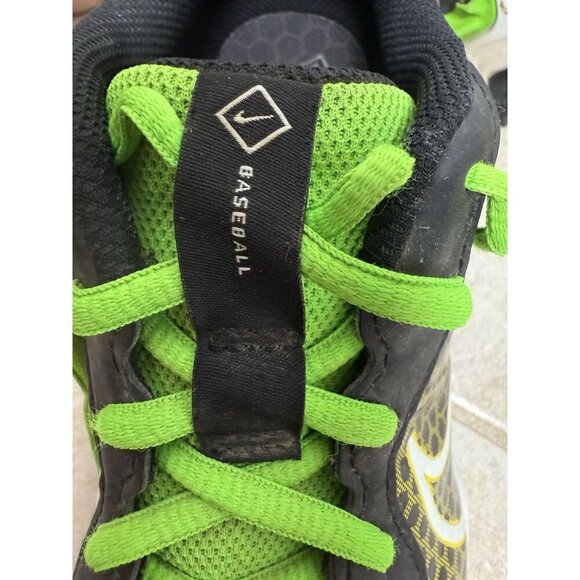 Nike ALPHA HUARACHE 4 KEYSTONE GS 'BLACK OPTI YELLOW' Youth Baseball Cleats 4.5Y - Picture 11 of 13